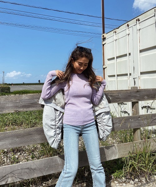 esutoreja（エストレジャ）の「カラーリブニット（ニット/セーター・レディース・パープル/オレンジ/グリーン・FREE）」の13枚目の写真