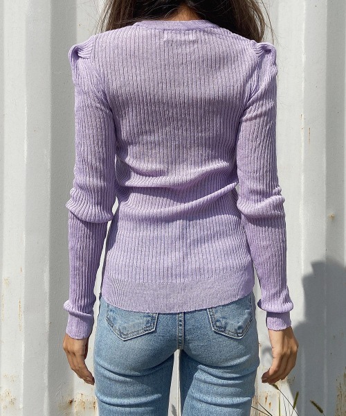 esutoreja（エストレジャ）の「カラーリブニット（ニット/セーター・レディース・パープル/オレンジ/グリーン・FREE）」の15枚目の写真