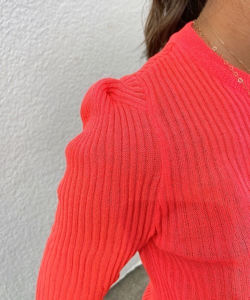 esutoreja（エストレジャ）の「カラーリブニット（ニット/セーター・レディース・パープル/オレンジ/グリーン・FREE）」の21枚目の写真