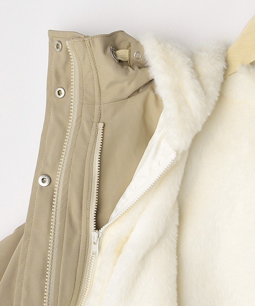 ポンポネットジュニア 長袖ボアライナーつき3WAYマウンテンパーカー