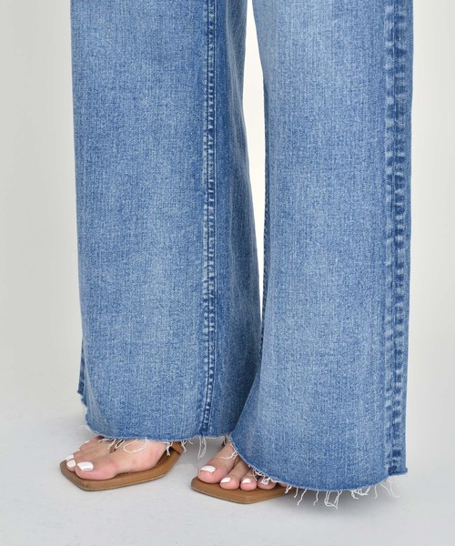 美品✨ヤヌーク ワイドフレアデニムパンツ 23 裾直しあり 話題沸騰【ヤヌークのデニム】大HIT『ワイドフレア』に新色が