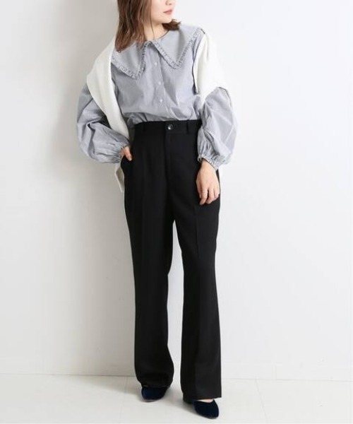 SLOBE IENA(スローブイエナ)の「ツイルストレートパンツ【手洗い可能】◆(その他パンツ・レディース・ブラック/パープル/ブラウン・40/38/36)」の5枚目の写真