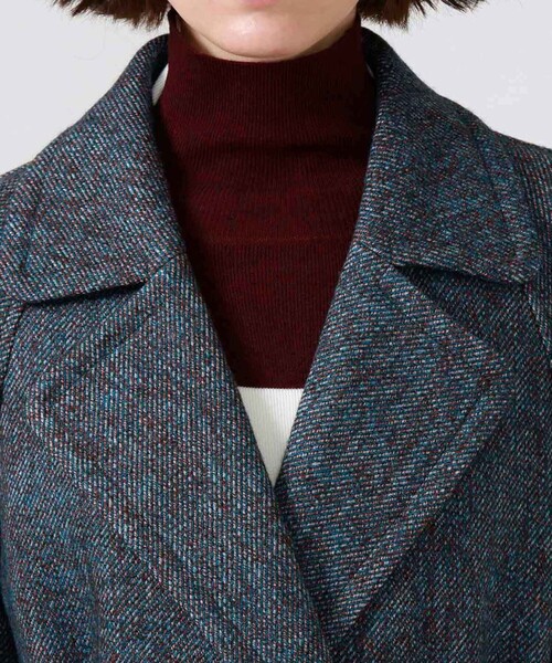 LOVELESS（ラブレス）の「【otona MUSEコラボ商品】ツィードドロップコート（チェスターコート・レディース・ブルー系その他4・38/36/34）」の7枚目の写真