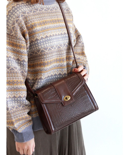 ehka sopo（エヘカソポ）の「モノグラム／クロコ柄アソートショルダーバッグ（ショルダーバッグ・レディース・ブラック/ダークブラウン/ブラウン・ﾌﾘ-）」の3枚目の写真