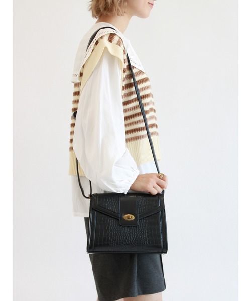 ehka sopo（エヘカソポ）の「モノグラム／クロコ柄アソートショルダーバッグ（ショルダーバッグ・レディース・ブラック/ダークブラウン/ブラウン・ﾌﾘ-）」の2枚目の写真