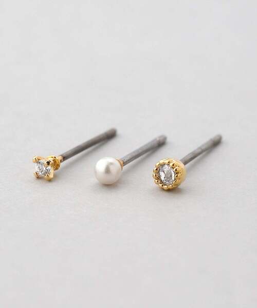 ANEMONE（アネモネ）の「ビジュー×パールピアス[3ペアセット]（ピアス（両耳用）・レディース・ゴールド/ピンクゴールド・FREE）」の9枚目の写真