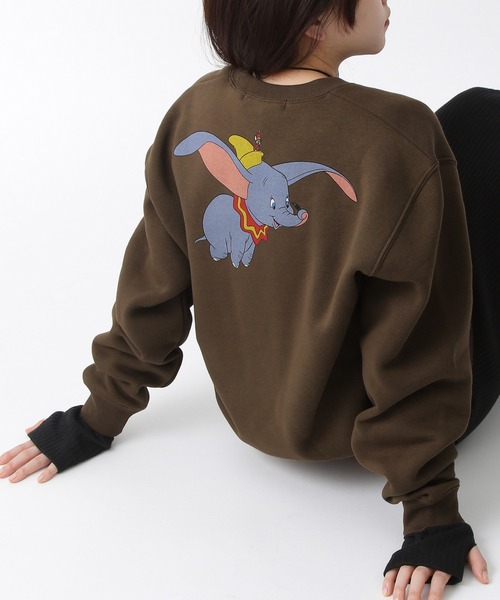 ADAM ET ROPE'（アダムエロペ）の「【F for ADAM ET ROPE'】別注 DUMBO/SWEAT（スウェット・レディース・グレー/ダークブラウン・L/S）」の2枚目の写真