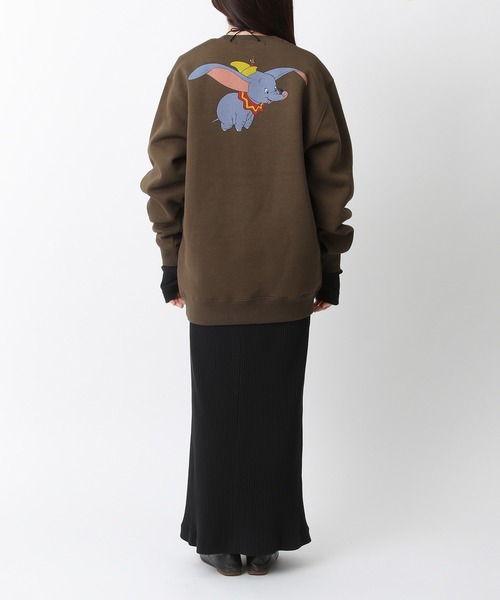 ADAM ET ROPE'（アダムエロペ）の「【F for ADAM ET ROPE'】別注 DUMBO/SWEAT（スウェット・レディース・グレー/ダークブラウン・L/S）」の9枚目の写真