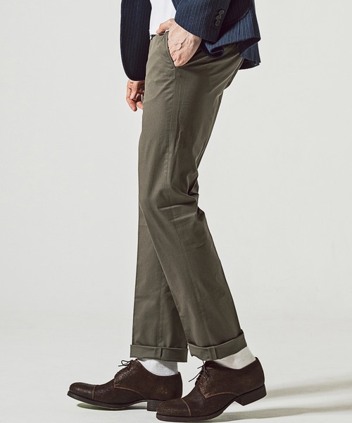 giab's ARCHIVIO（ジャブス アルキヴィオ）の「giabsarchivio(ジャブスアルキヴィオ)ノープリーツスラックスパンツ（スラックス・メンズ・グリーン・44/46/48/50）」の5枚目の写真