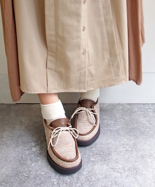 byあしながおじさん(バイアシナガオジサン)の「厚底チロリアンシューズ -8980643(その他シューズ・レディース・ブルー/ブラック/ベージュ・23.5cm/24.5cm/22.5cm/24.0cm/23.0cm)」の1枚目の写真