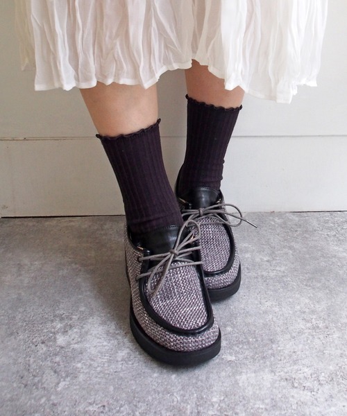 byあしながおじさん(バイアシナガオジサン)の「厚底チロリアンシューズ -8980643(その他シューズ・レディース・ブルー/ブラック/ベージュ・23.5cm/24.5cm/22.5cm/24.0cm/23.0cm)」の2枚目の写真