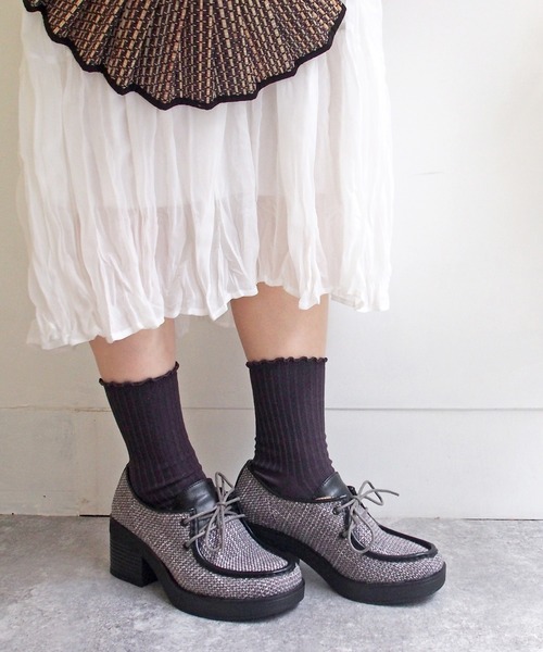 byあしながおじさん(バイアシナガオジサン)の「厚底チロリアンシューズ -8980643(その他シューズ・レディース・ブルー/ブラック/ベージュ・23.5cm/24.5cm/22.5cm/24.0cm/23.0cm)」の6枚目の写真