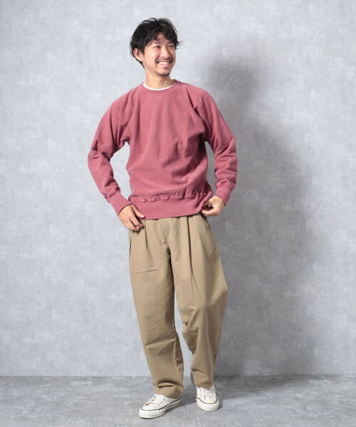 BARNS OUTFITTERS(バーンズアウトフィッターズ)の「【WEB限定】【BARNS OUTFITTERS】90’s CREW SWEAT SOLID(スウェット・メンズ・ベージュ/レッド/インディゴブルー・MEDIUM/LARGE)」の8枚目の写真