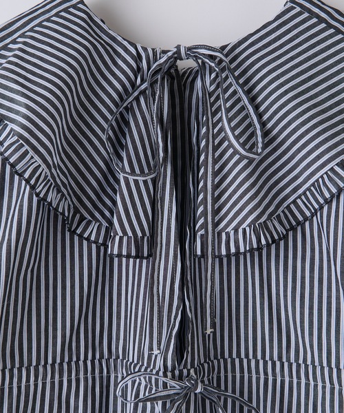 CIAOPANIC(チャオパニック)の「ストライプ2WAYフリルブラウス(シャツ/ブラウス・レディース・ブラック/ブルー・フリ-)」の9枚目の写真