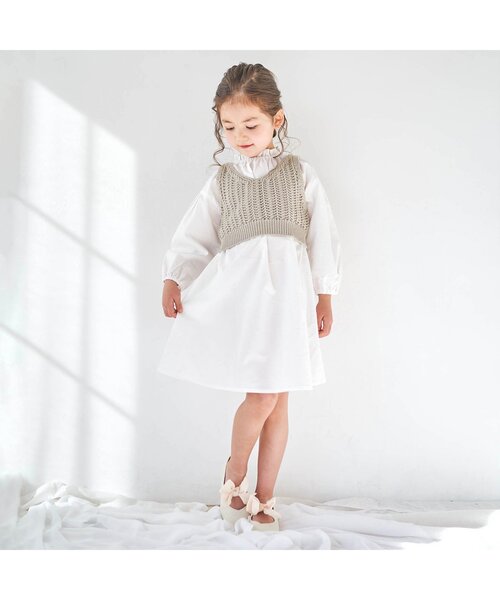 apres les cours（アプレレクール）の「シフォンリボンパンプス_アプレレクールマシェリ（パンプス・キッズ・ベージュ/アイボリー・15 /20/18/17/19/14/16）」の8枚目の写真