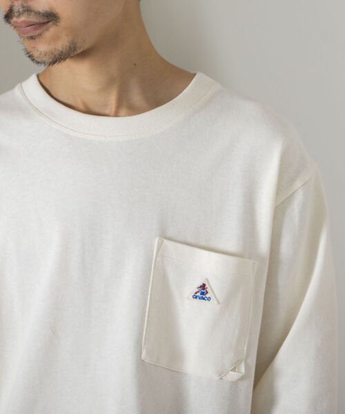 GEVACO（ゲバコ）の「【GEVACO/ゲバコ】オープンエンド度詰め天竺 ロングスリーブTシャツ（Tシャツ/カットソー・メンズ・オフホワイト/ブラウン/ネイビー/サックスブルー・SMALL/MEDIUM/LARGE）」の2枚目の写真