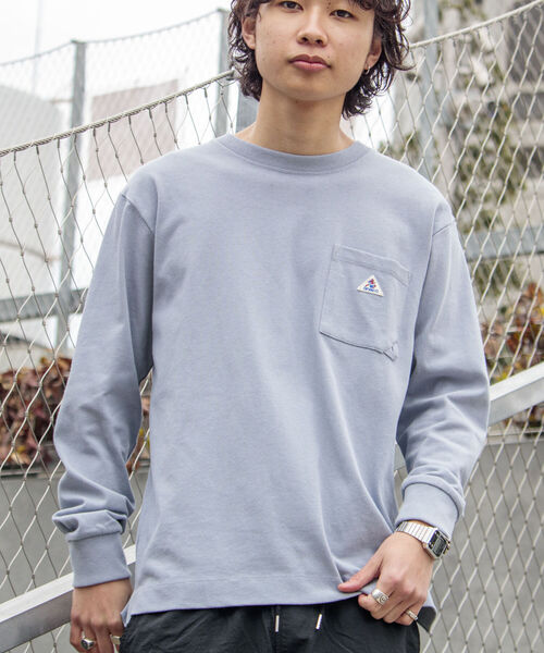 GEVACO（ゲバコ）の「【GEVACO/ゲバコ】オープンエンド度詰め天竺 ロングスリーブTシャツ（Tシャツ/カットソー・メンズ・オフホワイト/ブラウン/ネイビー/サックスブルー・SMALL/MEDIUM/LARGE）」の4枚目の写真