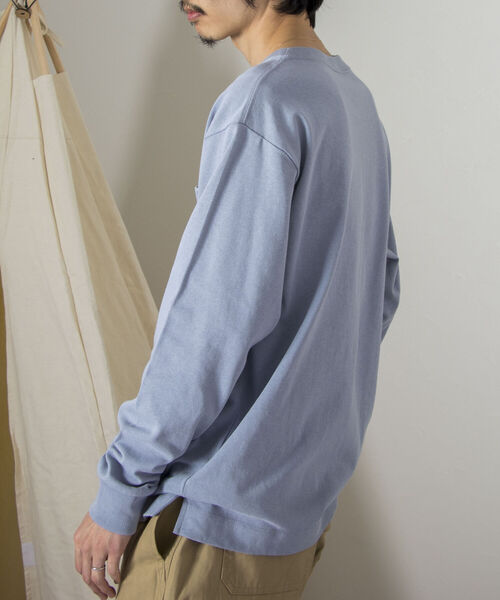 GEVACO（ゲバコ）の「【GEVACO/ゲバコ】オープンエンド度詰め天竺 ロングスリーブTシャツ（Tシャツ/カットソー・メンズ・オフホワイト/ブラウン/ネイビー/サックスブルー・SMALL/MEDIUM/LARGE）」の5枚目の写真