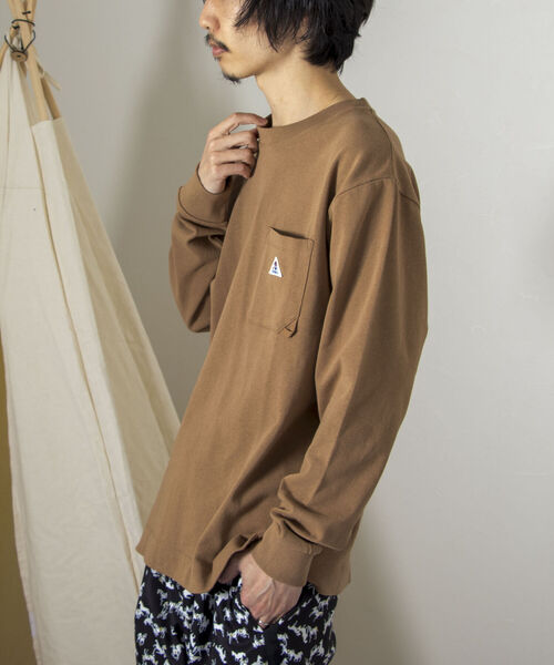 GEVACO（ゲバコ）の「【GEVACO/ゲバコ】オープンエンド度詰め天竺 ロングスリーブTシャツ（Tシャツ/カットソー・メンズ・オフホワイト/ブラウン/ネイビー/サックスブルー・SMALL/MEDIUM/LARGE）」の14枚目の写真