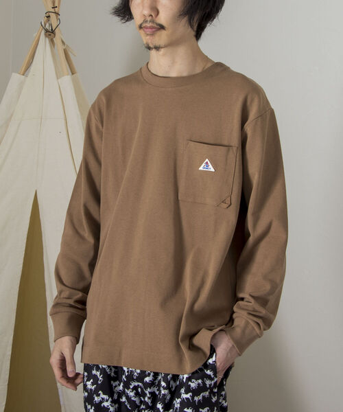 GEVACO（ゲバコ）の「【GEVACO/ゲバコ】オープンエンド度詰め天竺 ロングスリーブTシャツ（Tシャツ/カットソー・メンズ・オフホワイト/ブラウン/ネイビー/サックスブルー・SMALL/MEDIUM/LARGE）」の8枚目の写真