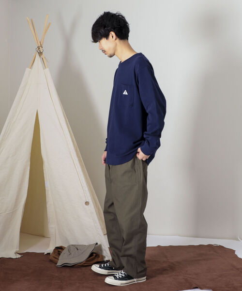 GEVACO（ゲバコ）の「【GEVACO/ゲバコ】オープンエンド度詰め天竺 ロングスリーブTシャツ（Tシャツ/カットソー・メンズ・オフホワイト/ブラウン/ネイビー/サックスブルー・SMALL/MEDIUM/LARGE）」の22枚目の写真