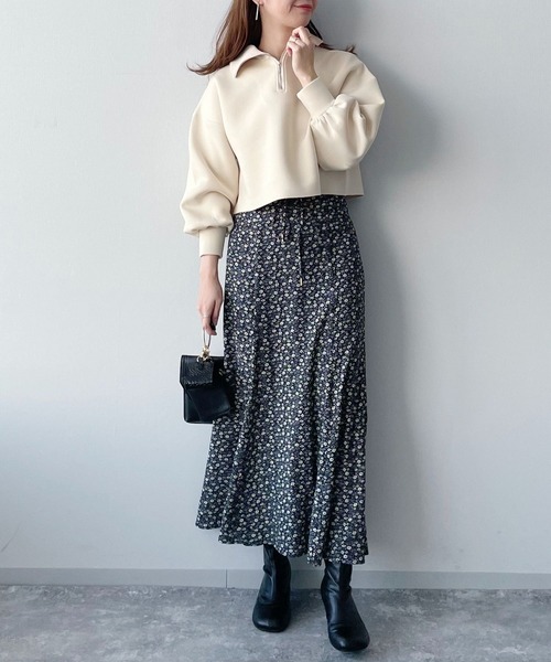 mysty woman（ミスティウーマン）の「ハーフジップショートプルオーバー 271101（Tシャツ/カットソー・レディース・オフホワイト/チャコール/イエロー・FREE）」の18枚目の写真