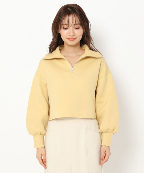 mysty woman（ミスティウーマン）の「ハーフジップショートプルオーバー 271101（Tシャツ/カットソー・レディース・オフホワイト/チャコール/イエロー・FREE）」の19枚目の写真