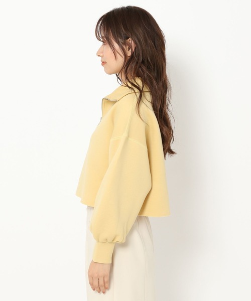 mysty woman（ミスティウーマン）の「ハーフジップショートプルオーバー 271101（Tシャツ/カットソー・レディース・オフホワイト/チャコール/イエロー・FREE）」の5枚目の写真