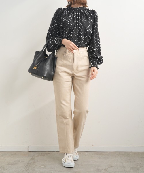 極美品❣️ 24SS ドゥロワー コットンバルーンスリーブブラウス 36 ベージュ 楽天市場】胸元飾るシャーリング＆ボリューム袖。 リネンタッチ