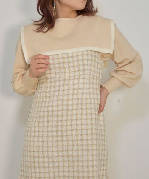MAJESTIC LEGON(マジェスティックレゴン)の「セーラーカラーニット(ニット/セーター・レディース・アイボリー/ブラック/グリーン・MEDIUM)」の4枚目の写真