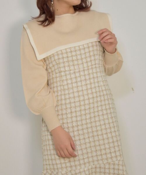 MAJESTIC LEGON(マジェスティックレゴン)の「セーラーカラーニット(ニット/セーター・レディース・アイボリー/ブラック/グリーン・MEDIUM)」の5枚目の写真