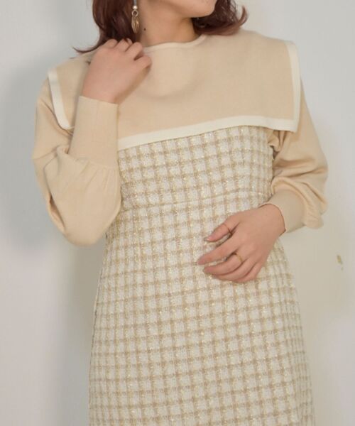 MAJESTIC LEGON(マジェスティックレゴン)の「セーラーカラーニット(ニット/セーター・レディース・アイボリー/ブラック/グリーン・MEDIUM)」の6枚目の写真