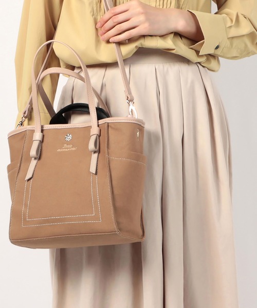 LITTLE ACCESSORIES（リトルアクセサリーズ）の「フリルのバッグイン付き３WAYトートバッグ（トートバッグ・レディース・ホワイト/グレー/ベージュ・フリー）」の3枚目の写真