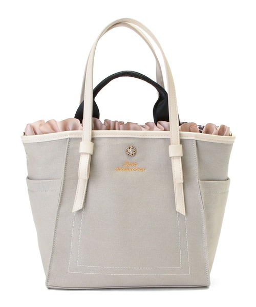 LITTLE ACCESSORIES（リトルアクセサリーズ）の「フリルのバッグイン付き３WAYトートバッグ（トートバッグ・レディース・ホワイト/グレー/ベージュ・フリー）」の2枚目の写真