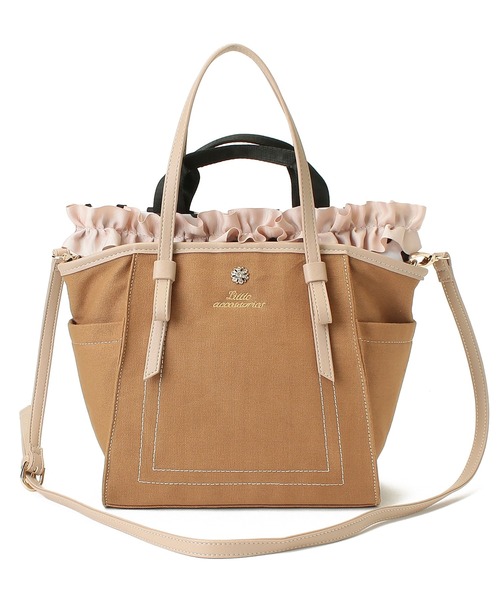 LITTLE ACCESSORIES（リトルアクセサリーズ）の「フリルのバッグイン付き３WAYトートバッグ（トートバッグ・レディース・ホワイト/グレー/ベージュ・フリー）」の13枚目の写真