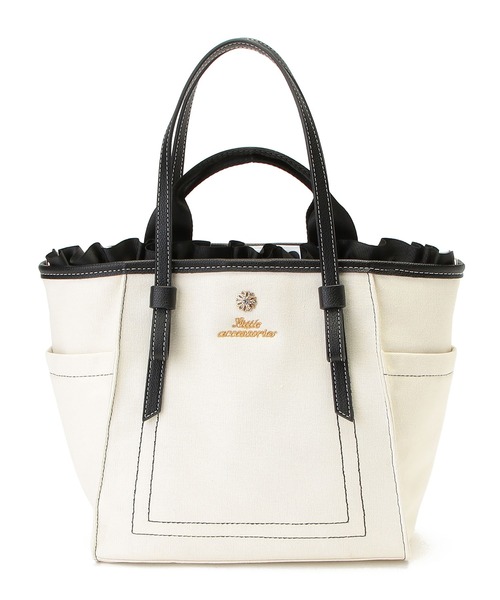 LITTLE ACCESSORIES（リトルアクセサリーズ）の「フリルのバッグイン付き３WAYトートバッグ（トートバッグ・レディース・ホワイト/グレー/ベージュ・フリー）」の19枚目の写真