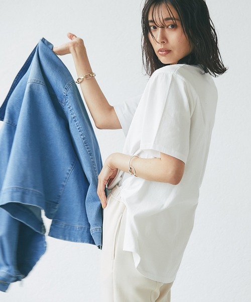 RIVE DROITE（リヴドロワ）の「WEB限定/FRUITS プリントTシャツ（Tシャツ/カットソー・レディース・ホワイト/ネイビー・FREE）」の15枚目の写真