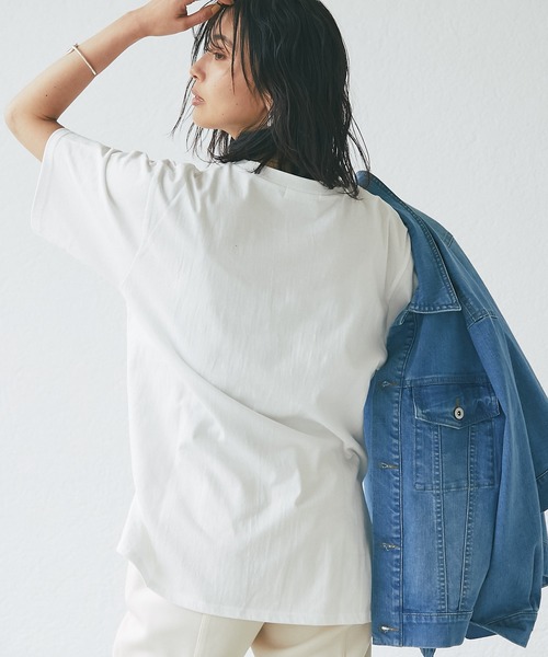 RIVE DROITE（リヴドロワ）の「WEB限定/FRUITS プリントTシャツ（Tシャツ/カットソー・レディース・ホワイト/ネイビー・FREE）」の12枚目の写真