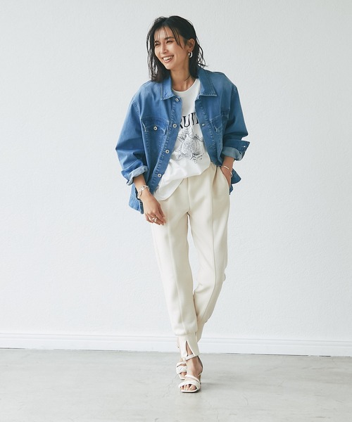 RIVE DROITE（リヴドロワ）の「WEB限定/FRUITS プリントTシャツ（Tシャツ/カットソー・レディース・ホワイト/ネイビー・FREE）」の9枚目の写真