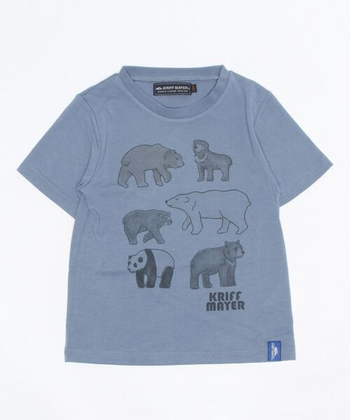 KRIFF MAYER Kid's Collection（クリフメイヤーキッズコレクション）の「ほぼクマTEE（Tシャツ/カットソー・キッズ・オフホワイト/カーキ/サックスブルー/コーラル・120/130/140/150/160/170）」の3枚目の写真