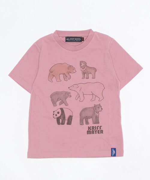 KRIFF MAYER Kid's Collection（クリフメイヤーキッズコレクション）の「ほぼクマTEE（Tシャツ/カットソー・キッズ・オフホワイト/カーキ/サックスブルー/コーラル・120/130/140/150/160/170）」の4枚目の写真