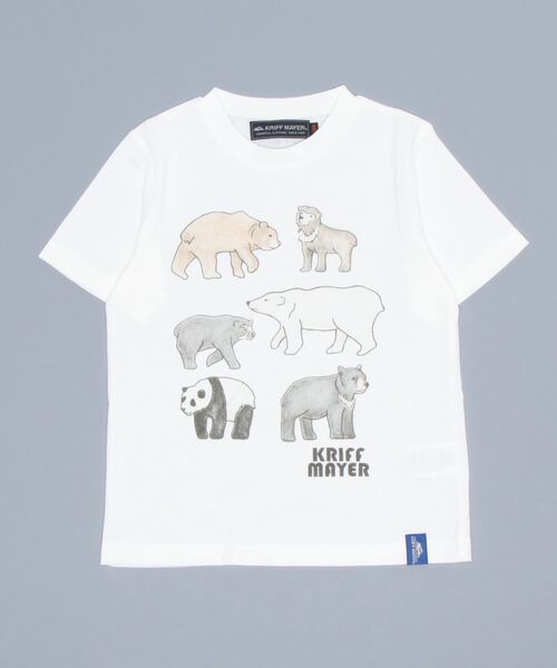 KRIFF MAYER Kid's Collection（クリフメイヤーキッズコレクション）の「ほぼクマTEE（Tシャツ/カットソー・キッズ・オフホワイト/カーキ/サックスブルー/コーラル・120/130/140/150/160/170）」の15枚目の写真