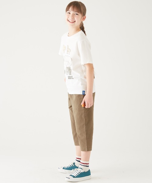 KRIFF MAYER Kid's Collection（クリフメイヤーキッズコレクション）の「ほぼクマTEE（Tシャツ/カットソー・キッズ・オフホワイト/カーキ/サックスブルー/コーラル・120/130/140/150/160/170）」の6枚目の写真