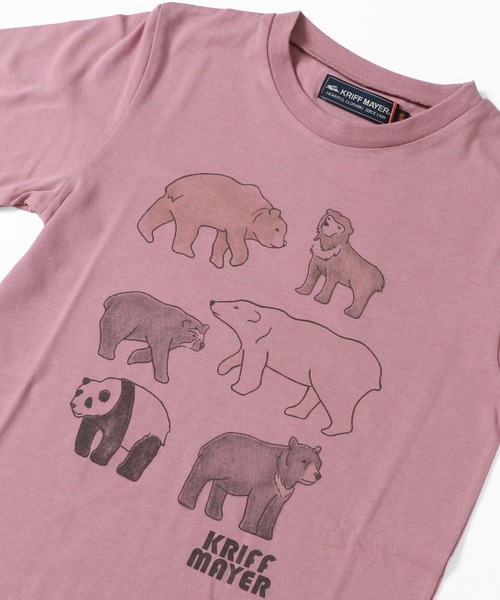 KRIFF MAYER Kid's Collection（クリフメイヤーキッズコレクション）の「ほぼクマTEE（Tシャツ/カットソー・キッズ・オフホワイト/カーキ/サックスブルー/コーラル・120/130/140/150/160/170）」の8枚目の写真
