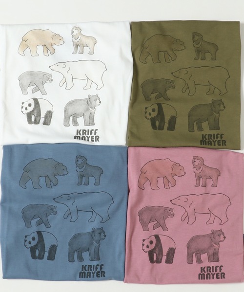 KRIFF MAYER Kid's Collection（クリフメイヤーキッズコレクション）の「ほぼクマTEE（Tシャツ/カットソー・キッズ・オフホワイト/カーキ/サックスブルー/コーラル・120/130/140/150/160/170）」の13枚目の写真