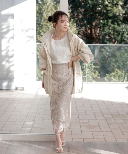 anuans（アニュアンス）の「フレアヨークドロストブルゾン（ブルゾン・レディース・ホワイト系その他/チャコールグレー・FREE）」の8枚目の写真