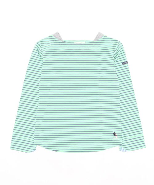 Tappet（タペット）の「ボーダーポートネック長袖Ｔシャツ（Tシャツ/カットソー・キッズ・グレー/ブルー・150cm/160cm/140cm/130cm/100cm/120cm/110cm）」の2枚目の写真