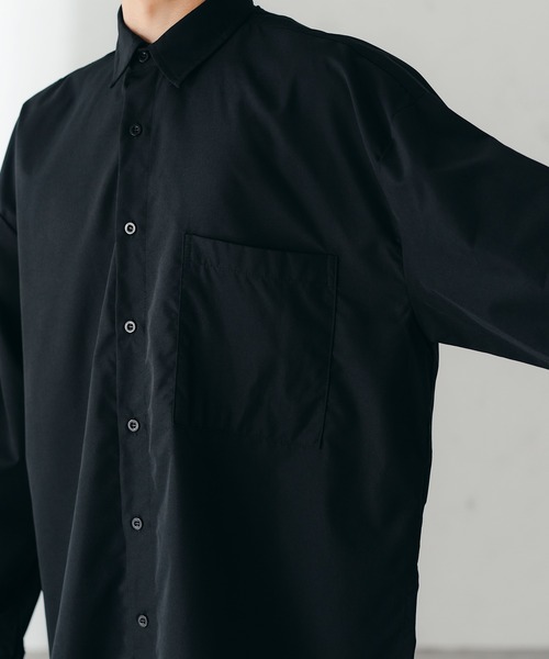 epnok（エプノック）の「ラウンドスリットルーズシャツ（シャツ/ブラウス・メンズ・ブラック/オフホワイト/サックスブルー/ライトグリーン/グレイッシュベージュ・SMALL/MEDIUM/LARGE）」の16枚目の写真