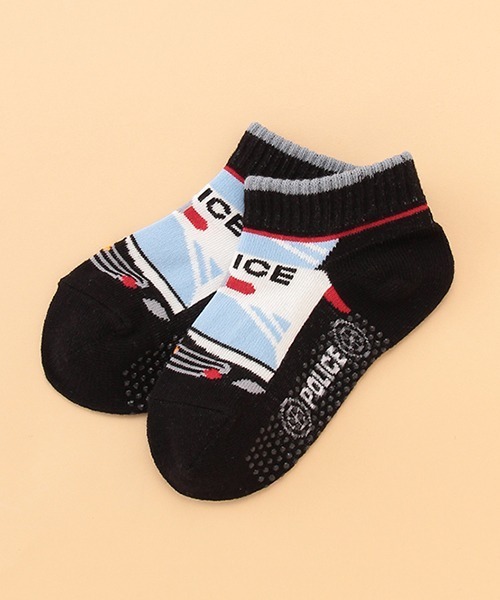 kladskap（クレードスコープ）の「乗り物シリーズスニーカーインソックス【日本製】（ソックス/靴下・キッズ・ブラック/イエロー/レッド/エメラルド・M/L/SS/S）」の2枚目の写真