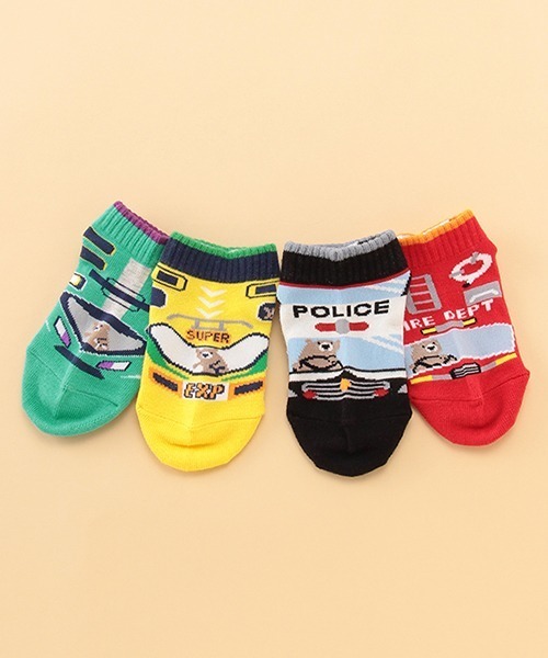 kladskap（クレードスコープ）の「乗り物シリーズスニーカーインソックス【日本製】（ソックス/靴下・キッズ・ブラック/イエロー/レッド/エメラルド・M/L/SS/S）」の5枚目の写真